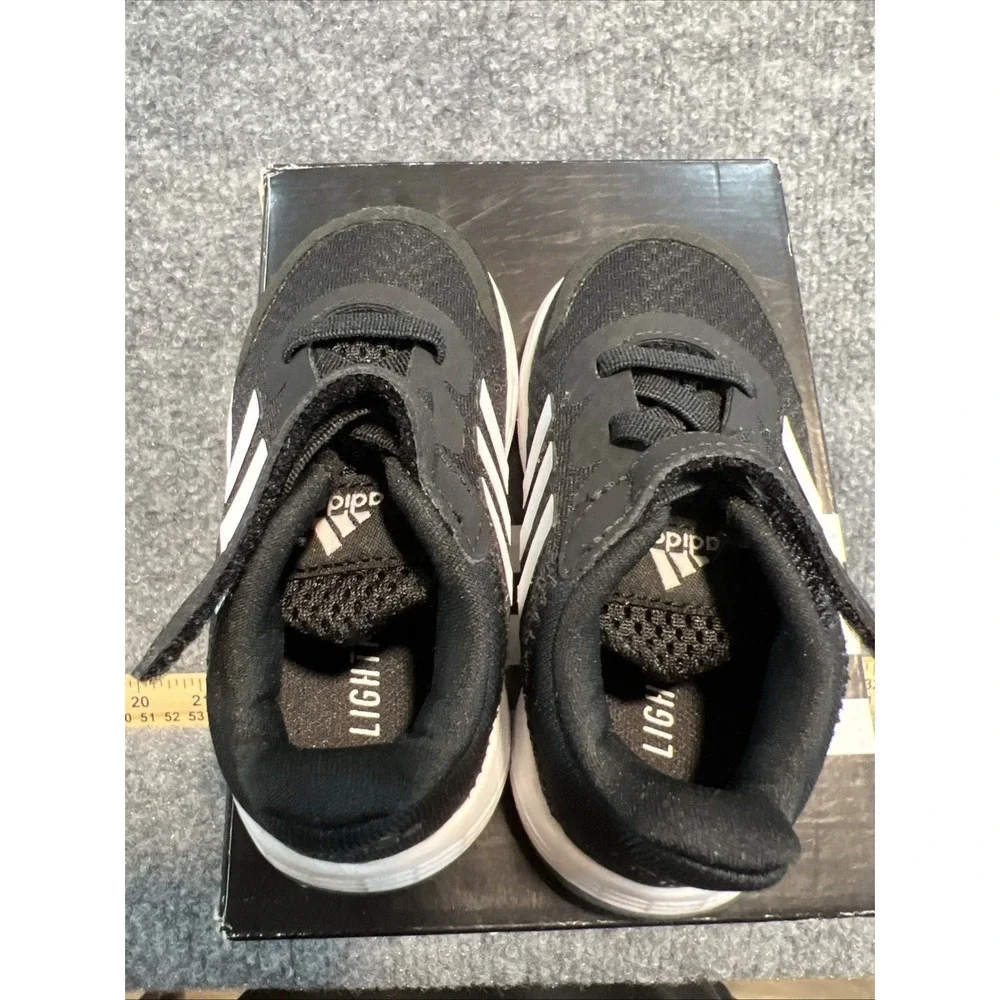 NWT Adidas Duramo SL Toddler Running Shoes Black White GW2237 Size 5K NIB